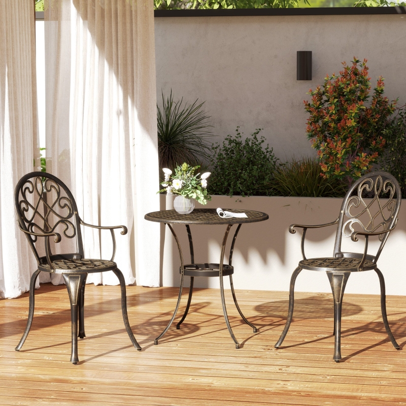 Best Three-Piece Elegant Aluminium Garden Set - Bronze Tone - Image 10