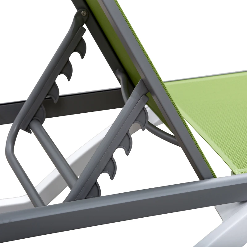 Best Aluminium Frame Sun Lounger, with Adjustable Back - Green - Image 8