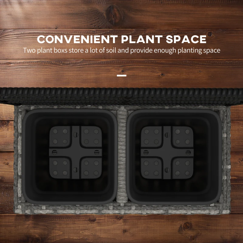 Best 22L Garden PE Rattan Planter with Trellis, Free Standing Flower Raised Bed with Two Plant Boxes for Garden, Garden Planter for Climbing Plants, 57cm x 30cm x 107cm, Mixed Grey - Image 5