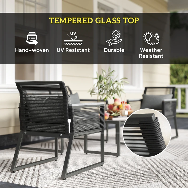 Best 4 Pieces Rattan Garden Furniture Set - Charcoal Grey - Image 4