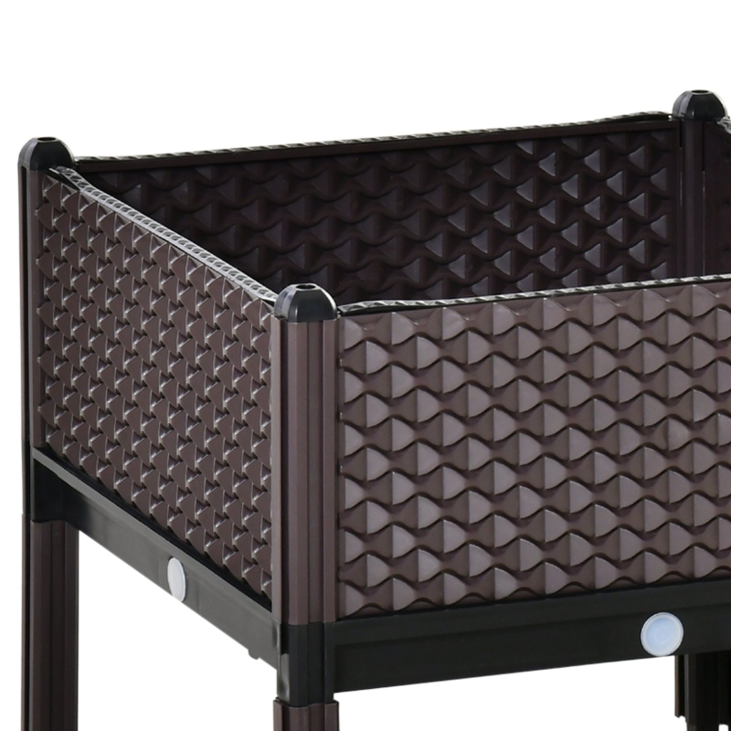 Best 50cm x 50cm x 46.5cm Set of 2 41L Plastic Raised Garden Bed, Planter Box, Flower Vegetables Planting Container with Self-Watering Design and Drainage Holes for Patio Balcony - Image 9