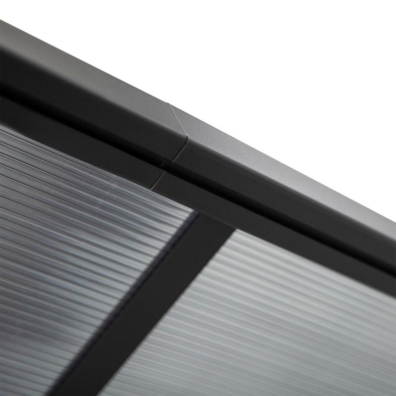 Best 4.35 x 3m Outdoor Patio Gazebo Pergola, Retractable Pergola Canopy Aluminum Post & PC Roof, Grey - Image 10