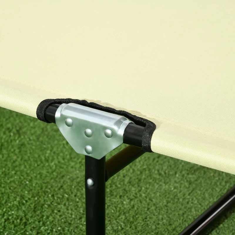 Best Set of Two Metal Frame Folding Sun Loungers - Beige - Image 7