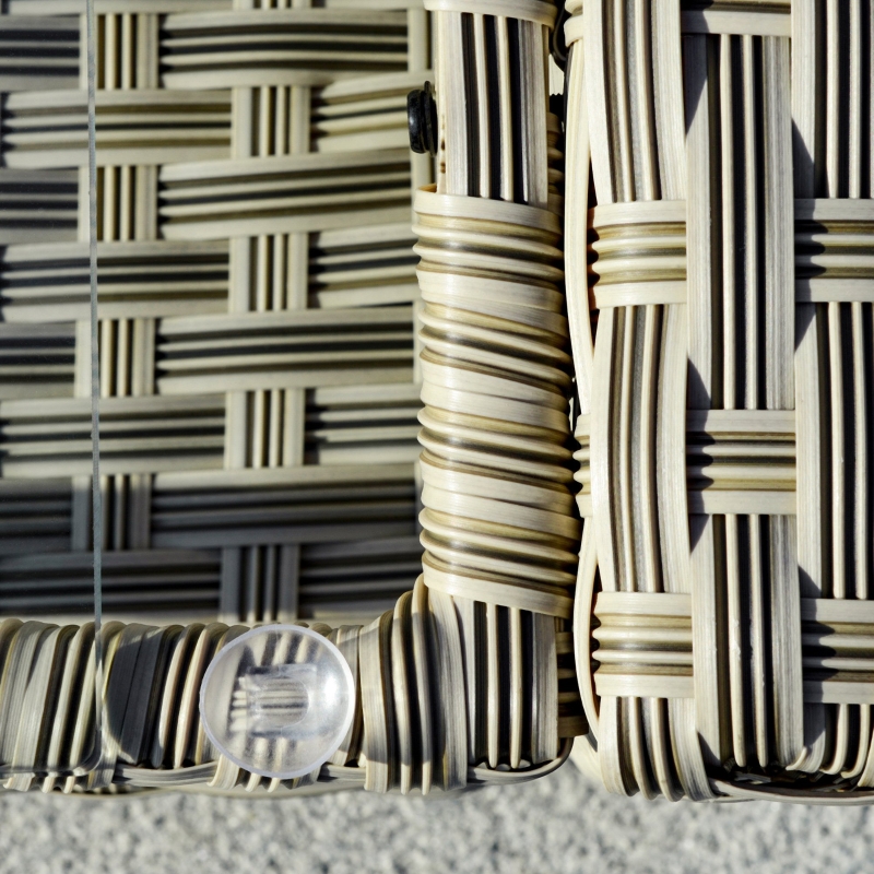 Best 4 Pieces Patio Wicker Sofa Set, Outdoor PE Rattan Sectional Conversation Aluminium Frame Furniture Set w/ Padded Cushion & 2-Tier Tea Table, Brown - Image 9