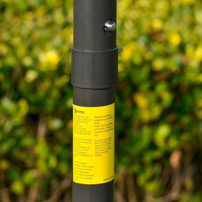 Best 2.7m Patio Garden Umbrella Outdoor Parasol with Tilt Crank and 24 LEDs Lights (Grey) - Image 10