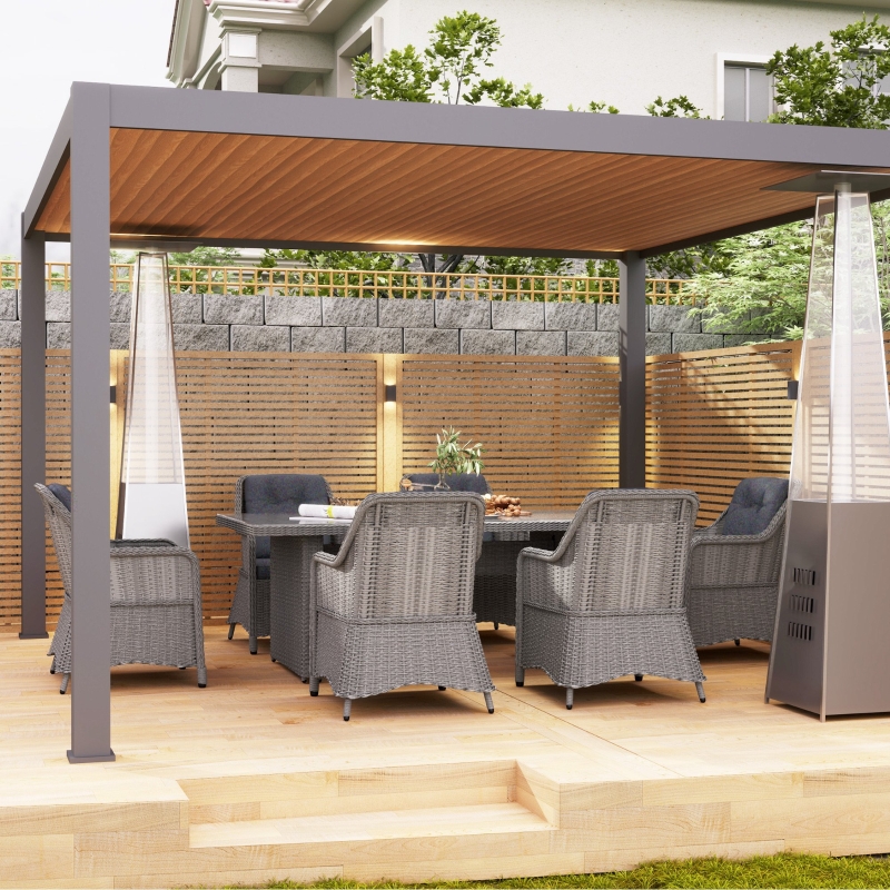 Best Seven-Piece Rattan Dining Set - Mixed Grey - Image 9