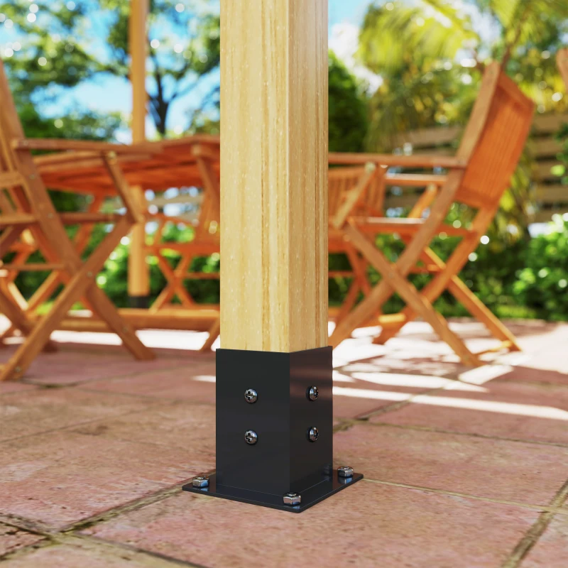 Best Pergola Kit, DIY Pergola Brackets with 3-Way Pergola Corner Brackets and Post Base for 4" x 4" (Actual 3.6" x 3.6") Lumber, 8 PCS Includes Screws - Image 7