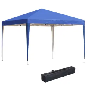 Best 3 x 3M Garden Pop Up Gazebo Height Adjustable Marquee Party Tent Wedding Canopy with Carrying Bag, Blue