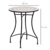 Best 60cm Mosaic Round Bistro Table Side Bar Table Patio Garden Outdoor Balcony Furniture - Image 3