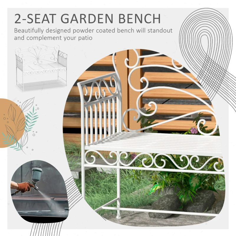 Best Heavy-Duty Garden Bench-White - Image 4