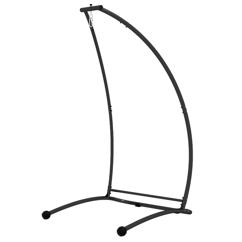 Best Hammock Chair Stand, C Shape Hanging Heavy Duty Metal Frame Hammock Stand for Hanging Hammock Air Porch Swing Chair, Indoor & Outdoor Use, Black - Image 11