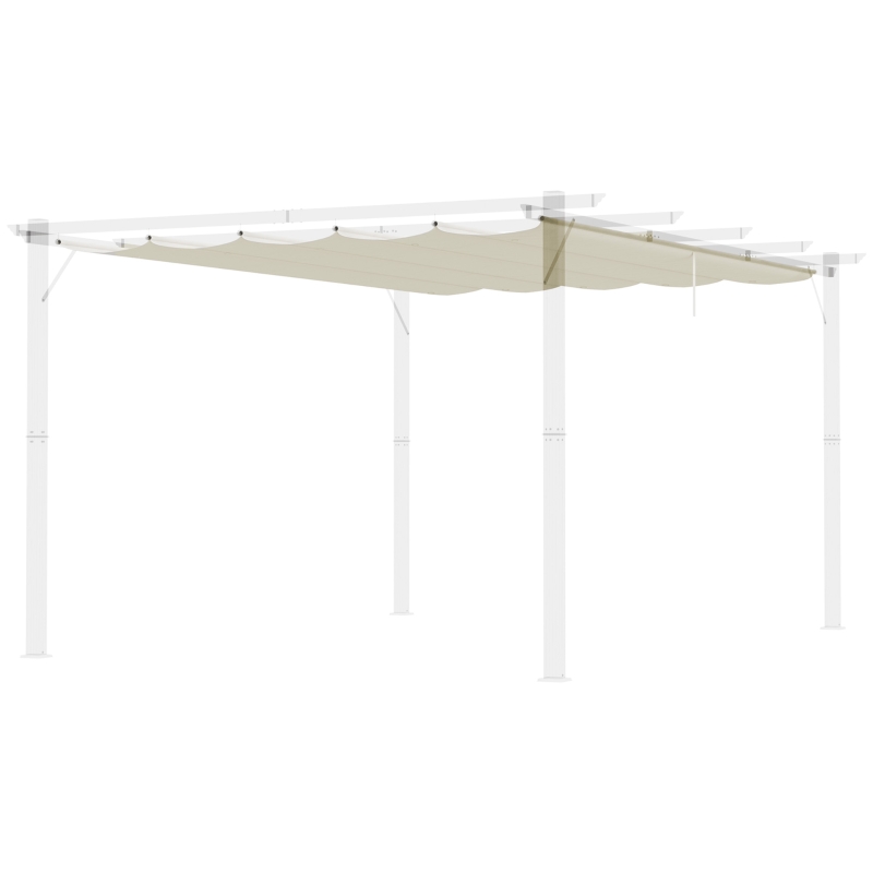 Best Retractable Pergola Shade Cover, Replacement Canopy for 4 x 3 (m) Pergola, Retractable Roof, Cream White - Image 10