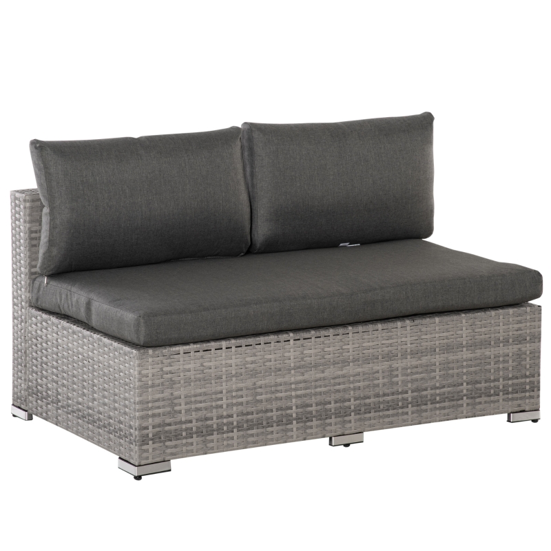 Best Four-Piece Half-Square Rattan Sofa Set - Mixed Grey - Image 13