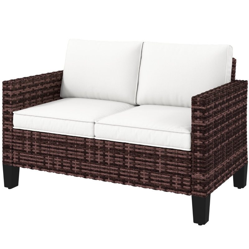 Best Two-Seater Rattan Outdoor Sofa - Brown - Image 11
