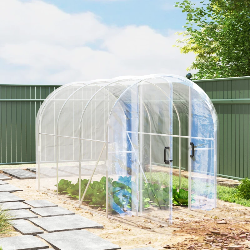 Best Polytunnel Greenhouse Walk-in Grow House with PE Cover, Door and Galvanised Steel Frame, 3 x 2 x 2m, Clear - Image 2