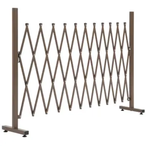 Best Expanding Trellis Fence Freestanding Movable Fence Foldable Garden Screen Panel Aluminum, 300cm x 103.5 cm, Dark Brown