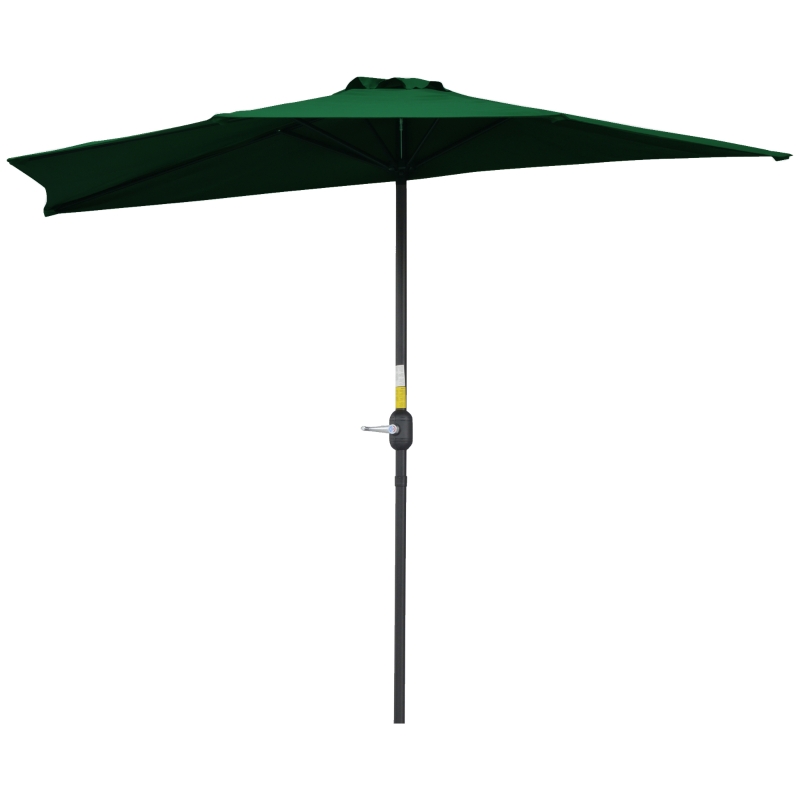 Best 3(m) Half Parasol, Semi Round Umbrella with Metal Frame, Crank Handle for Balcony, Garden, Green - Image 11