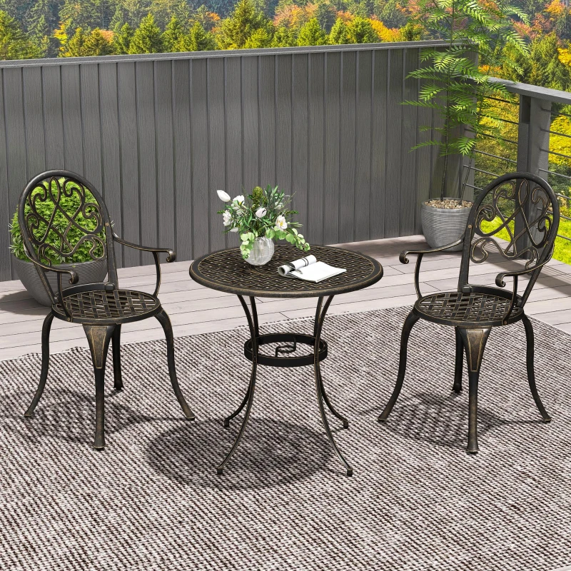 Best Three-Piece Elegant Aluminium Garden Set - Bronze Tone - Image 2