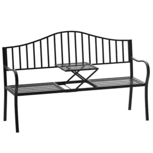 Best Metal Bench W/Table, 150Lx53Wx95H cm