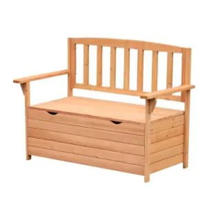 Best Two-Seater Garden Storage Bench - Natural