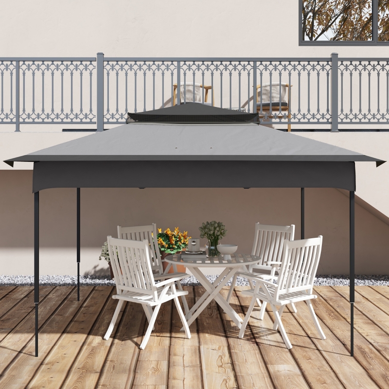 Best Pop up Gazebo Cover, 2-Tier Gazebo Roof Replacement for 3.25m x 3.25m Frame, 30+ UV Protection, Grey - Image 9