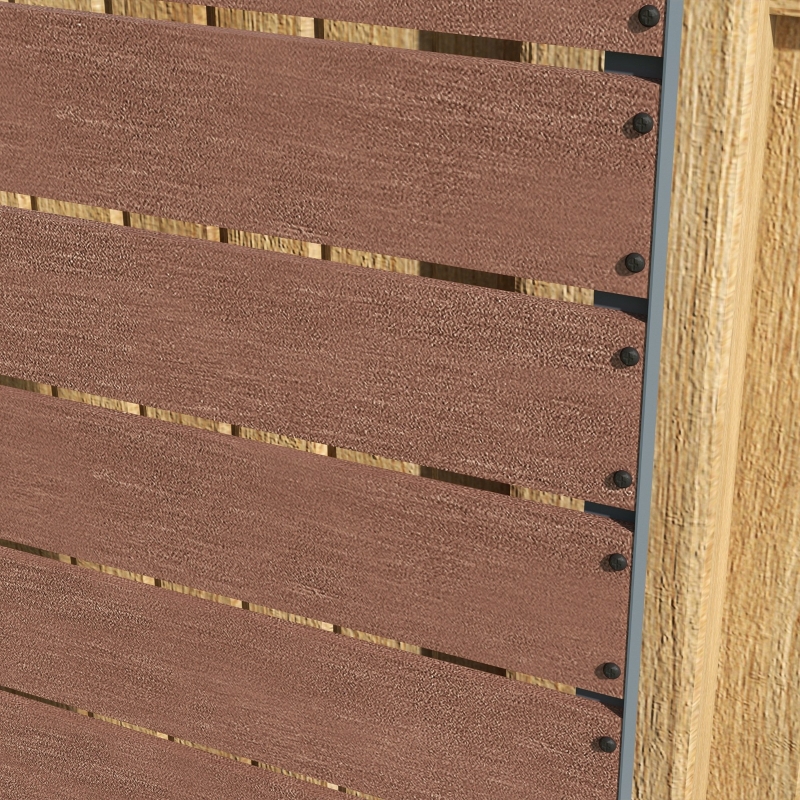 Best 34 x 69.5cm Garden Planter Box, with Back Trellis, Brown - Image 9