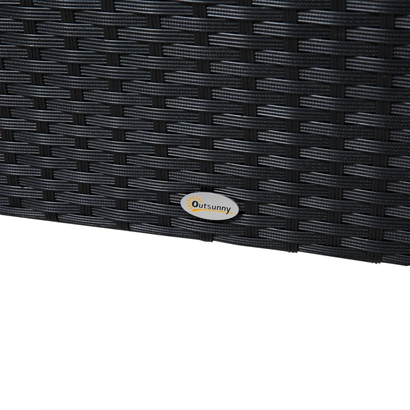 Best 4 Pieces Rattan Garden Furniture Set, 4 Seater Corner Sofa Set with Storage Box, 2 Drawers Coffee Table, Loveseats with Cushions, Wicker Garden Conservatory Furniture for Balcony, Black - Image 8