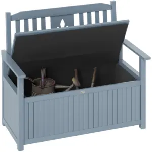 Best Two-Seater Wooden Storage Bench - Grey
