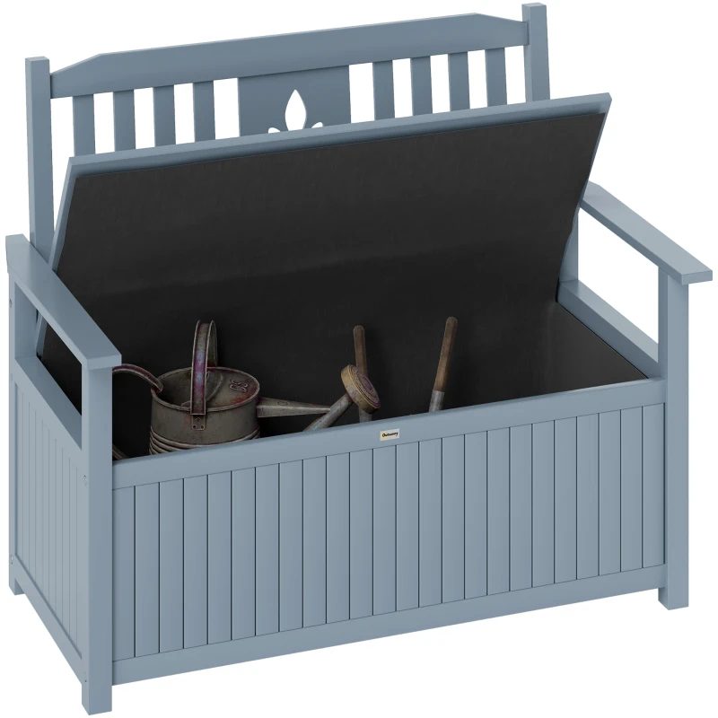 Best Two-Seater Wooden Storage Bench - Grey