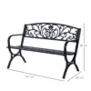 Best 127L x 60W x 85H cm Powder Coated Garden Bench for Patio Backyard, Steel-Black - Image 3