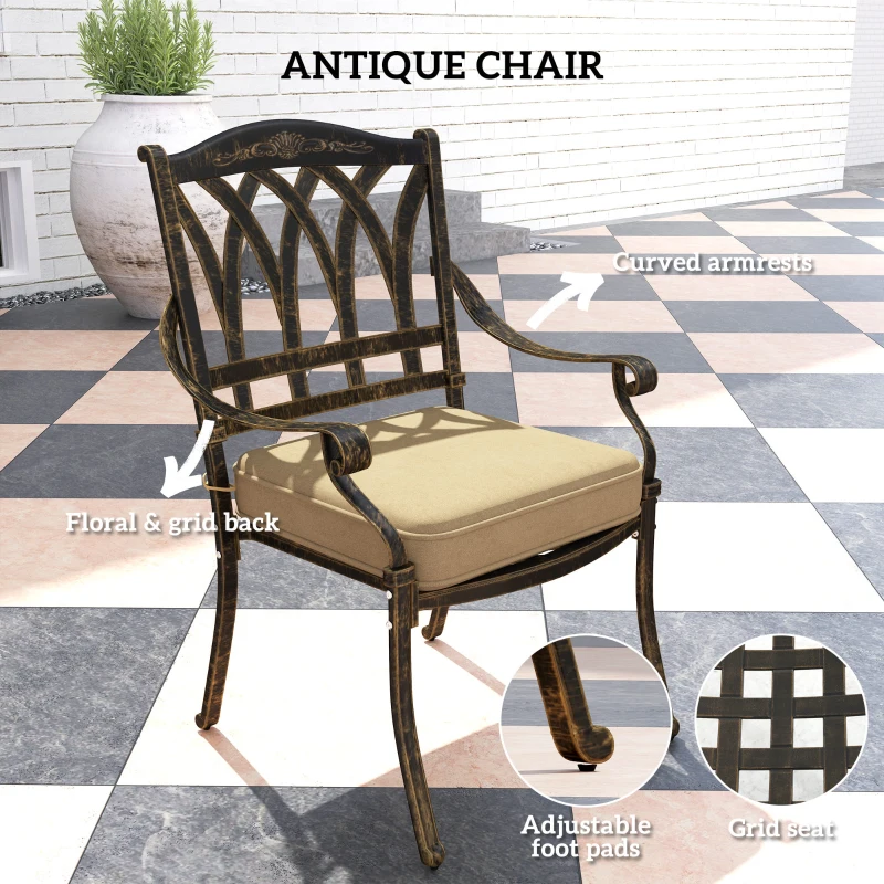 Best Nine-Piece Cast Aluminium Garden Dining Set - Bronze Tone - Image 7