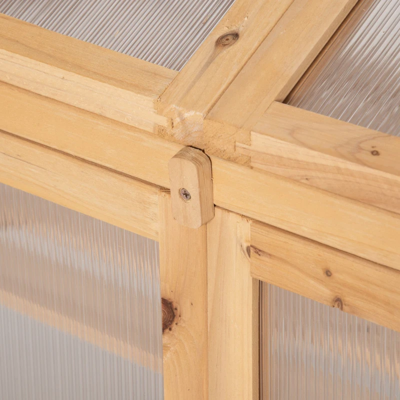 Best Wooden Cold Frame Polycarbonate Greenhouse with Openable Top Cover and Double Door, Grow House for Flower, Vegetable and Plants, 70 x 50 x 120cm, Grey - Image 7