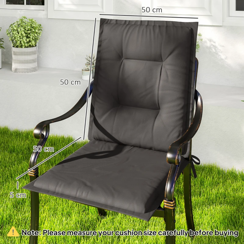 Best Set of Four Padded Garden Seat Cushions - Charcoal Grey - Image 3