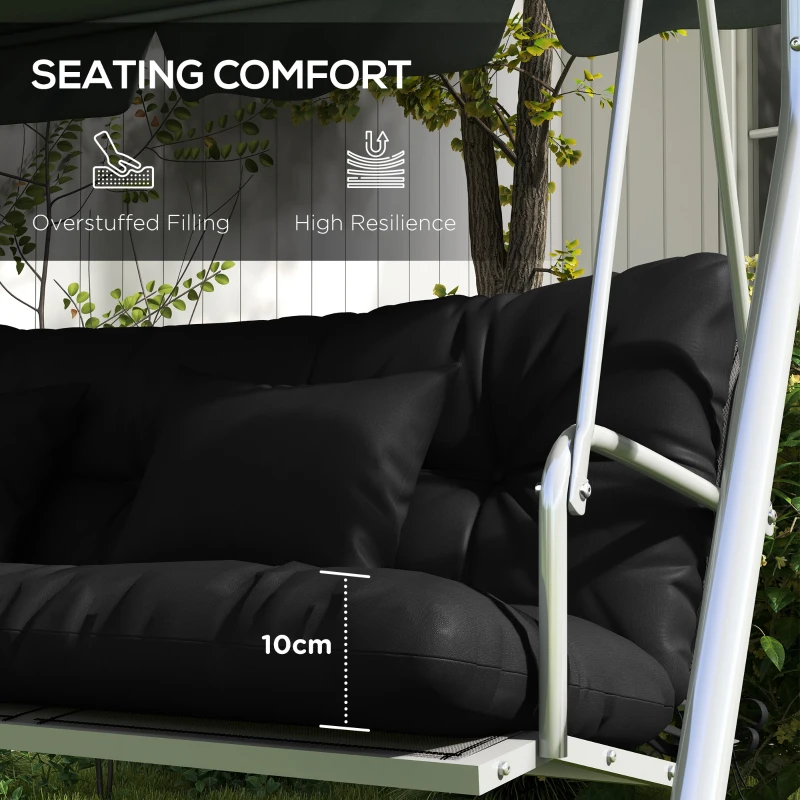 Best Back and Seat Cushion Replacement with 2 Pillows, Patio Chair Cushions Set with Ties, Black - Image 6