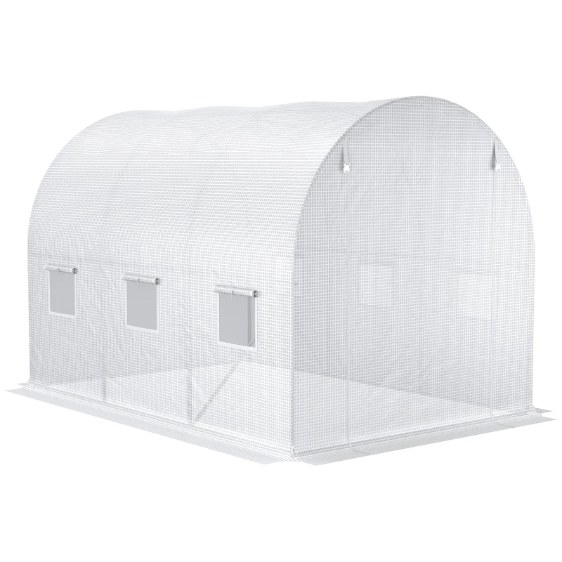 Best 3 x 2 x 2m Greenhouse Replacement Cover ONLY Winter Garden Plant PE Cover for Tunnel Walk-in Greenhouse with Roll-up Windows Door Outdoor, White - Image 7