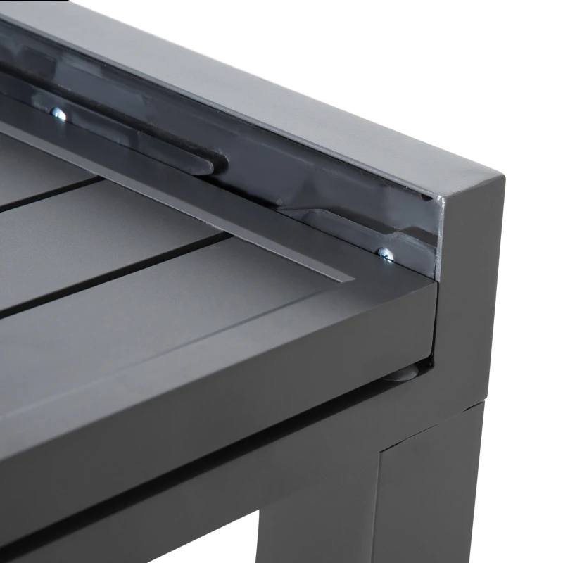 Best Extendable Garden Table 135-270cm x 90cm x 75cm, 10 Seater Outdoor Dining Table with Aluminium Frame for Lawn, Balcony and Backyard, Grey - Image 8