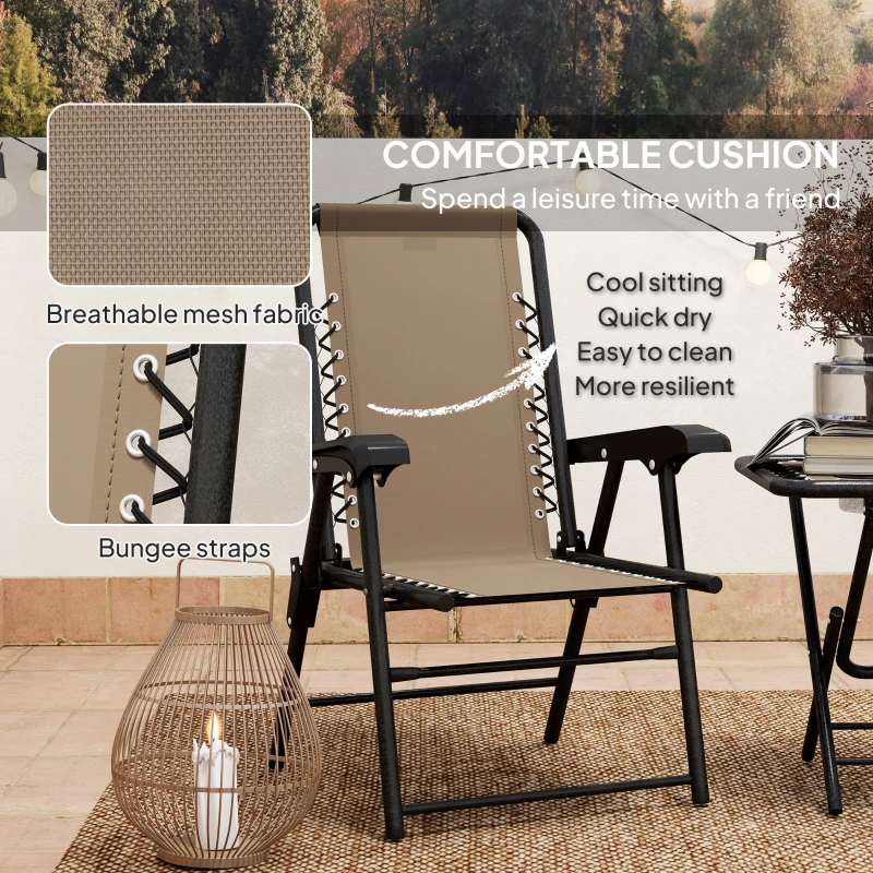 Best Three-Piece Garden Table and Chair Set - Khaki - Image 6