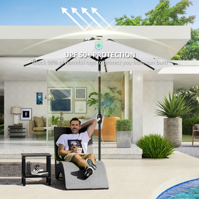 Best 3 m Replacement Parasol Canopy with Top Vent, UPF 50+ Garden Parasol Replacement Canopy, 8 Rib Parasol Cover Replacement Fits Various Frames, Cream - Image 6