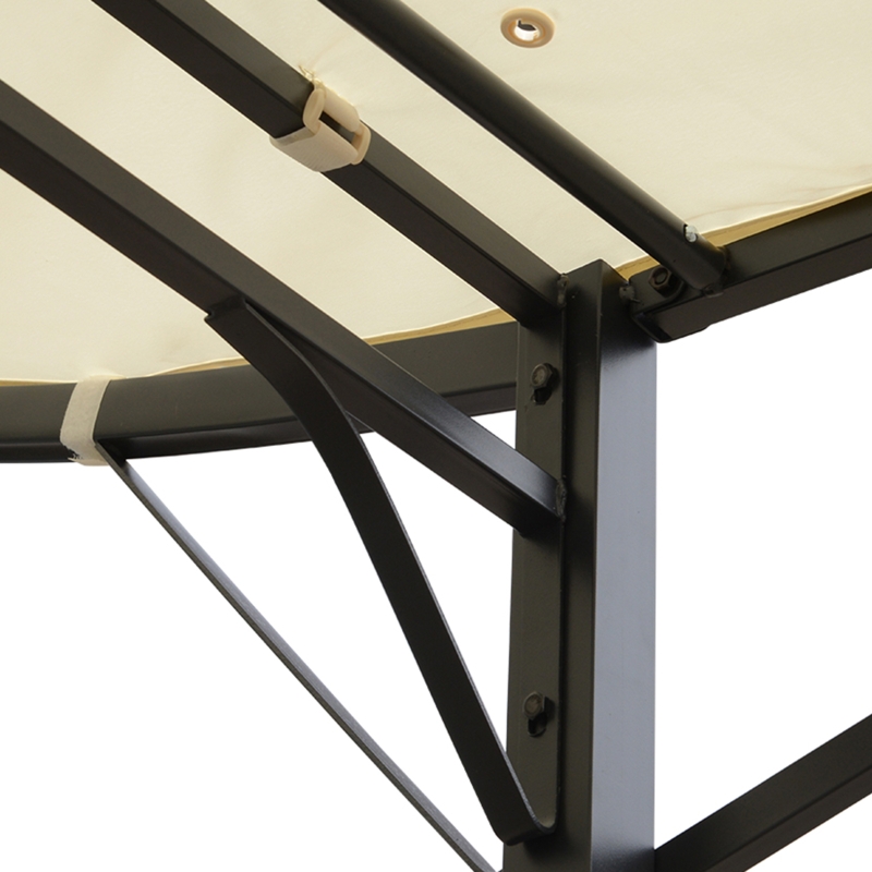 Best 3 x 2.5m Patio Metal Gazebo Door Window Awning Wall Mount Canopy Outdoor Sunshade with Extended Shelter Cream White - Image 9