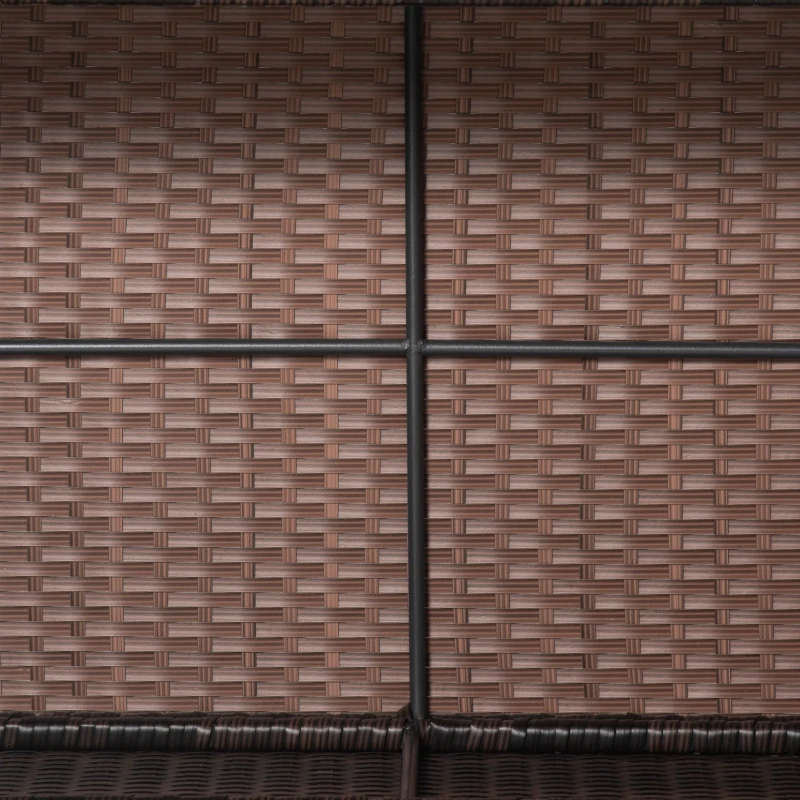 Best PE Rattan Garden Coffee Table with Glass Table Top - Brown - Image 8