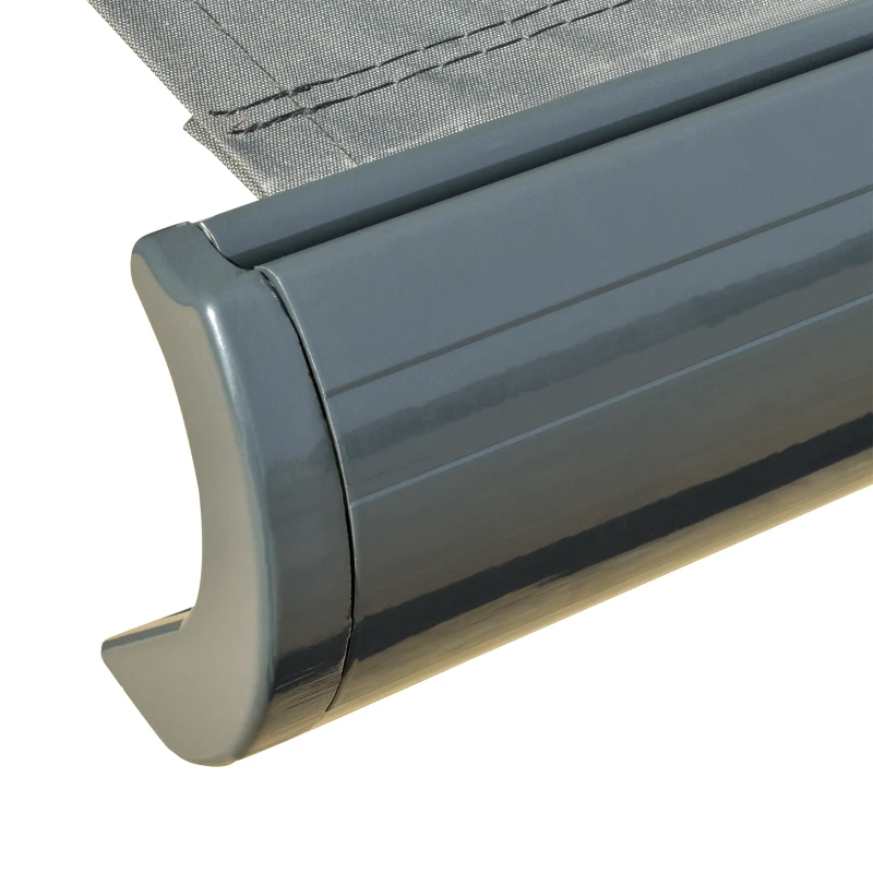 Best 3.5x3m LED Light Full Cassette Case Electric/Manual Awning Door Window Sun Shade Patio Canopy Retractable w/ Remote Grey - Image 8