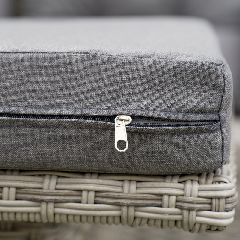 Best 6 Pieces Outdoor PE Rattan Garden Furniture, Patio Wicker Sectional Conversation Corner Sofa w/ Soft Padded Cushion & Liftable Coffee Table, Grey - Image 9