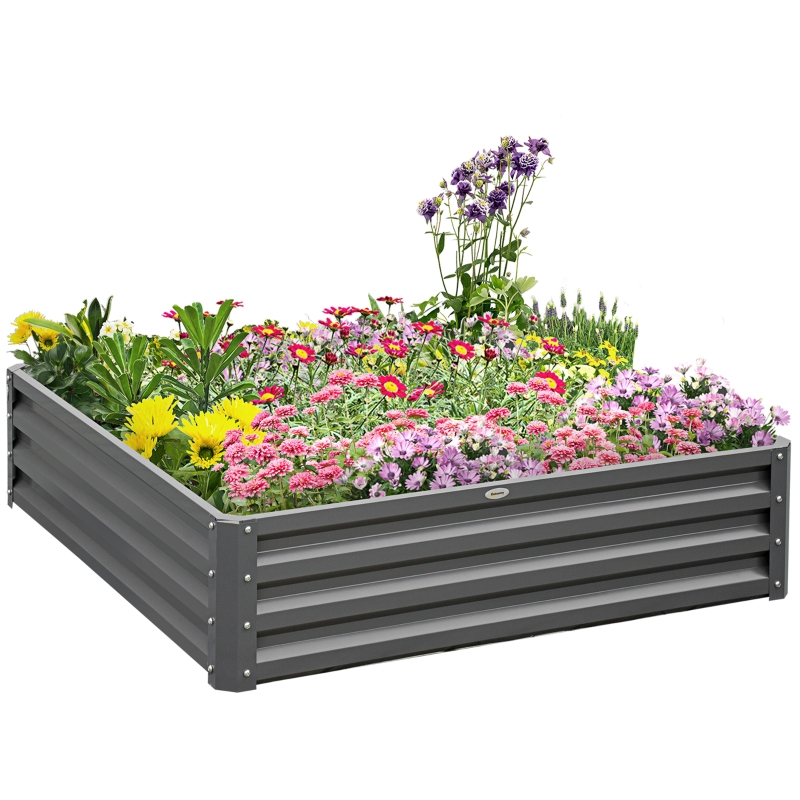 Best 432L Square Raised Garden Bed Box Steel Frame for Vegetables, Flowers and Herbs, 120 x 120 x 30cm, Light Grey - Image 10
