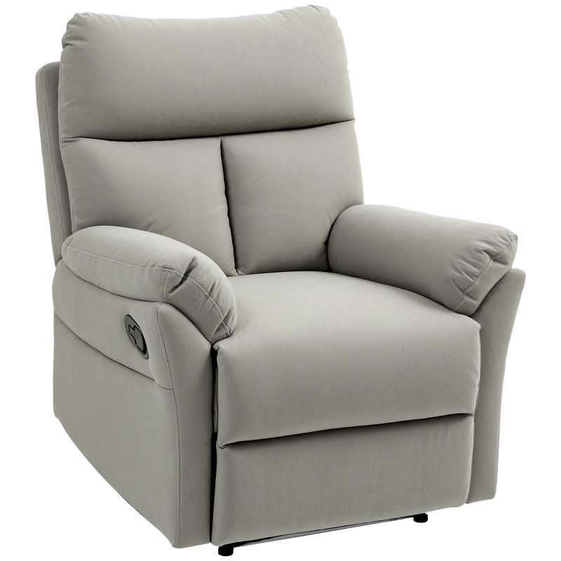 Best 140° Manual Reclining Armchair, with Footrest - Grey - Image 10