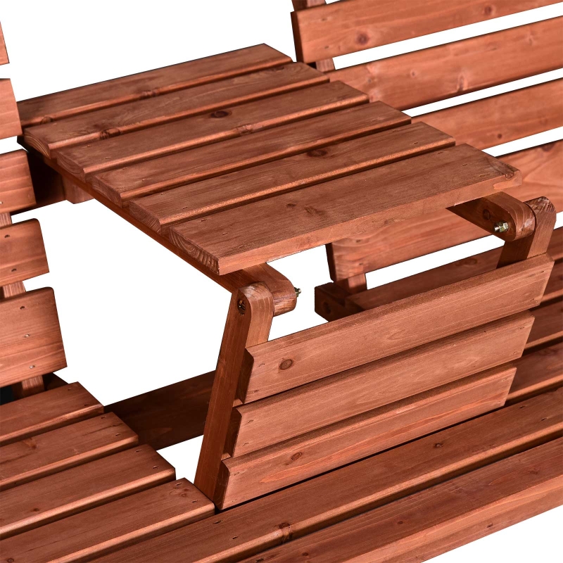 Best Fir Wood Convertible 2 to 3 Seater Outdoor Garden Bench Wood Tone - Image 9