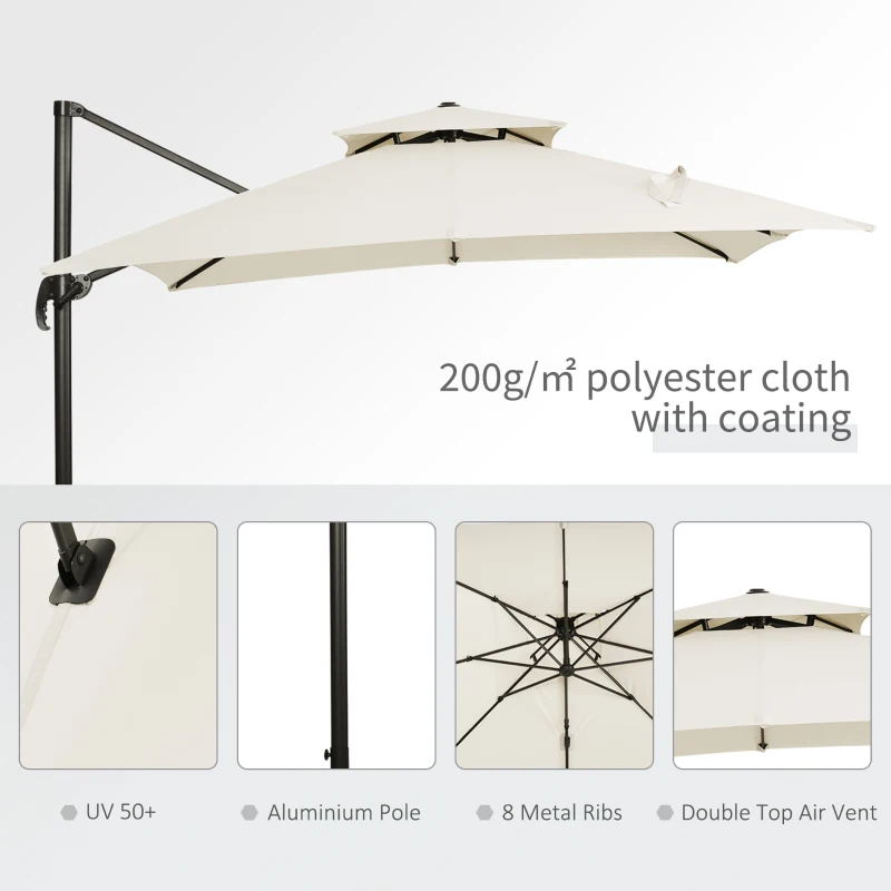 Best Steel Frame Outdoor Roma Cantilever Umbrella - Image 6