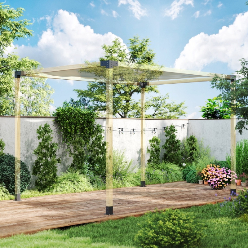 Best Pergola Kit, DIY Pergola Brackets with 3-Way Pergola Corner Brackets and Post Base for 4" x 4" (Actual 3.6" x 3.6") Lumber, 8 PCS Includes Screws - Image 10