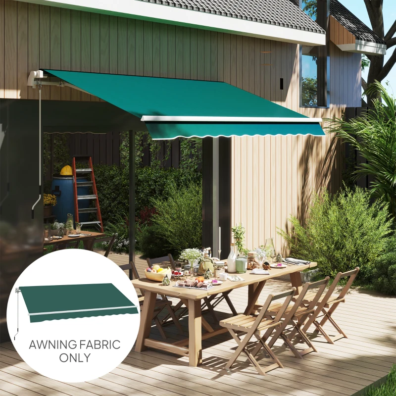 Best Awning Replacement Canopy, Water Resistant UPF 50+ Sun Shade Cover for 3 x 2.5 m Garden Awning (Fabric Only), Green - Image 2