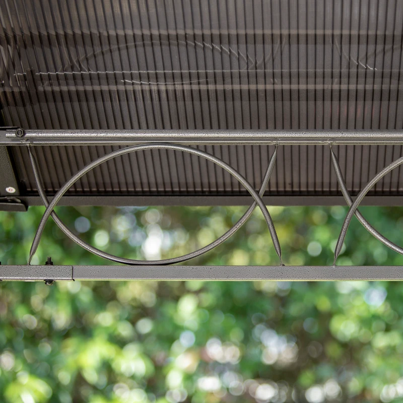 Best 3 x 3.6m Hardtop Gazebo Canopy with Polycarbonate Roof, Permanent Pavilion Garden Gazebo with Curtains for Patio, Deck, Grey - Image 8