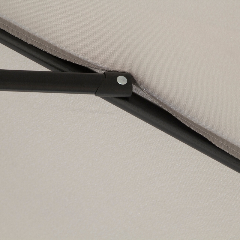 Best 3(m) Tilting Parasol Garden Umbrellas, Outdoor Sun Shade with 8 Ribs, Tilt and Crank Handle for Balcony, Bench, Garden, Light Grey - Image 11